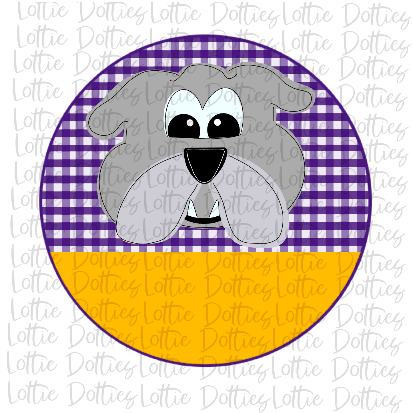 Bulldog Circle - Png - Purple and Gold - Sublimation Design- Digital Download