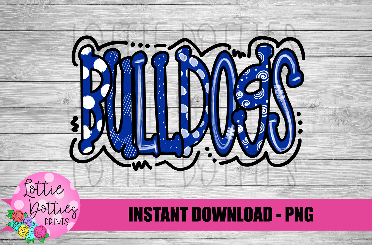 Bulldogs - PNG - Bulldogs - Sublimation design - Digital Download -Blue and White