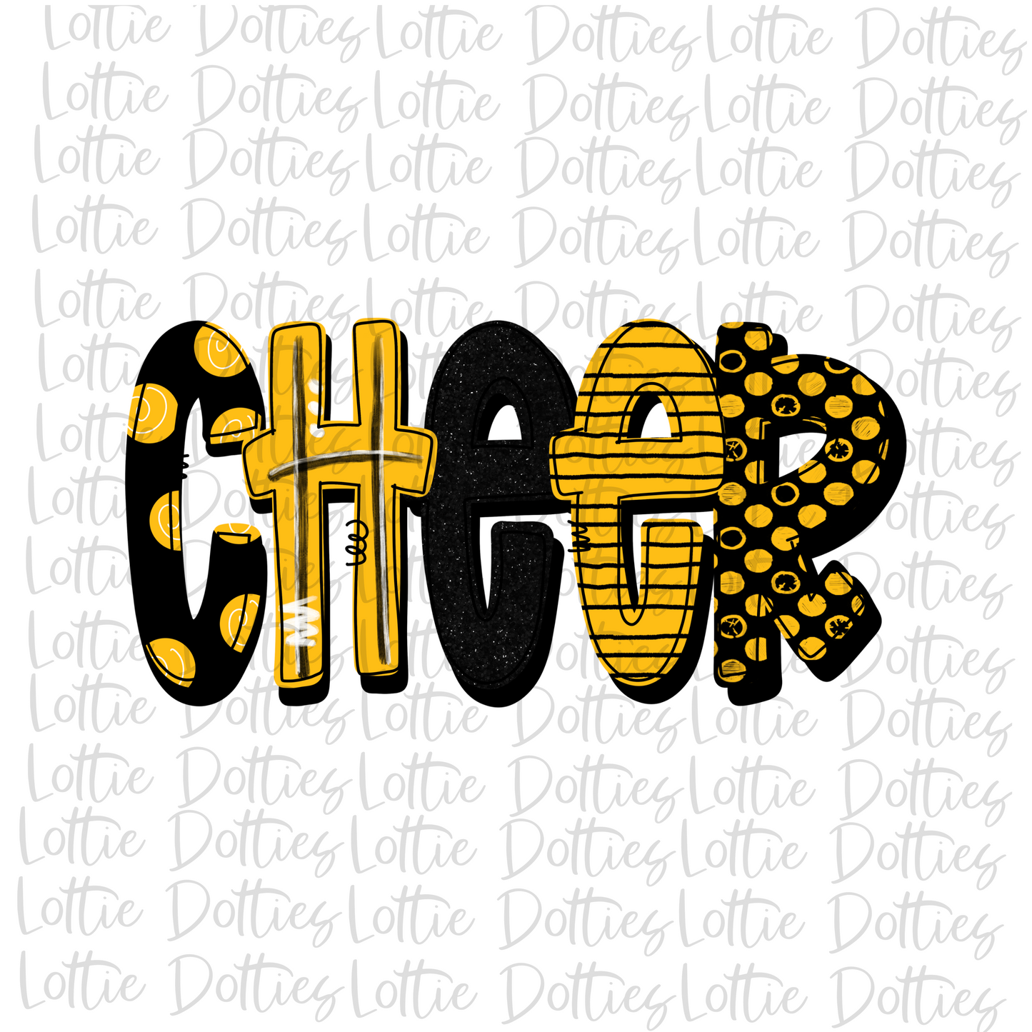 Cheer Png - Cheer Sublimation Design - Digital Download - Black and Gold