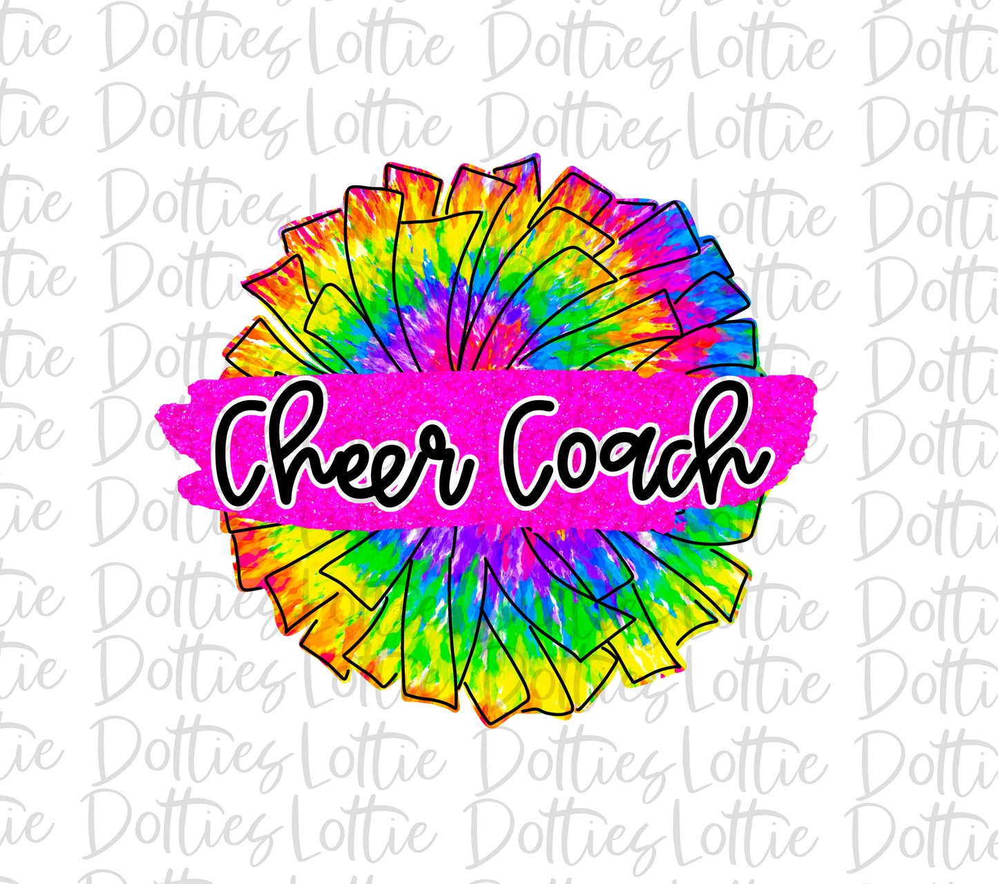 Cheer Coach Pom Png - Cheer Sublimation File - Instant download - Digital Download