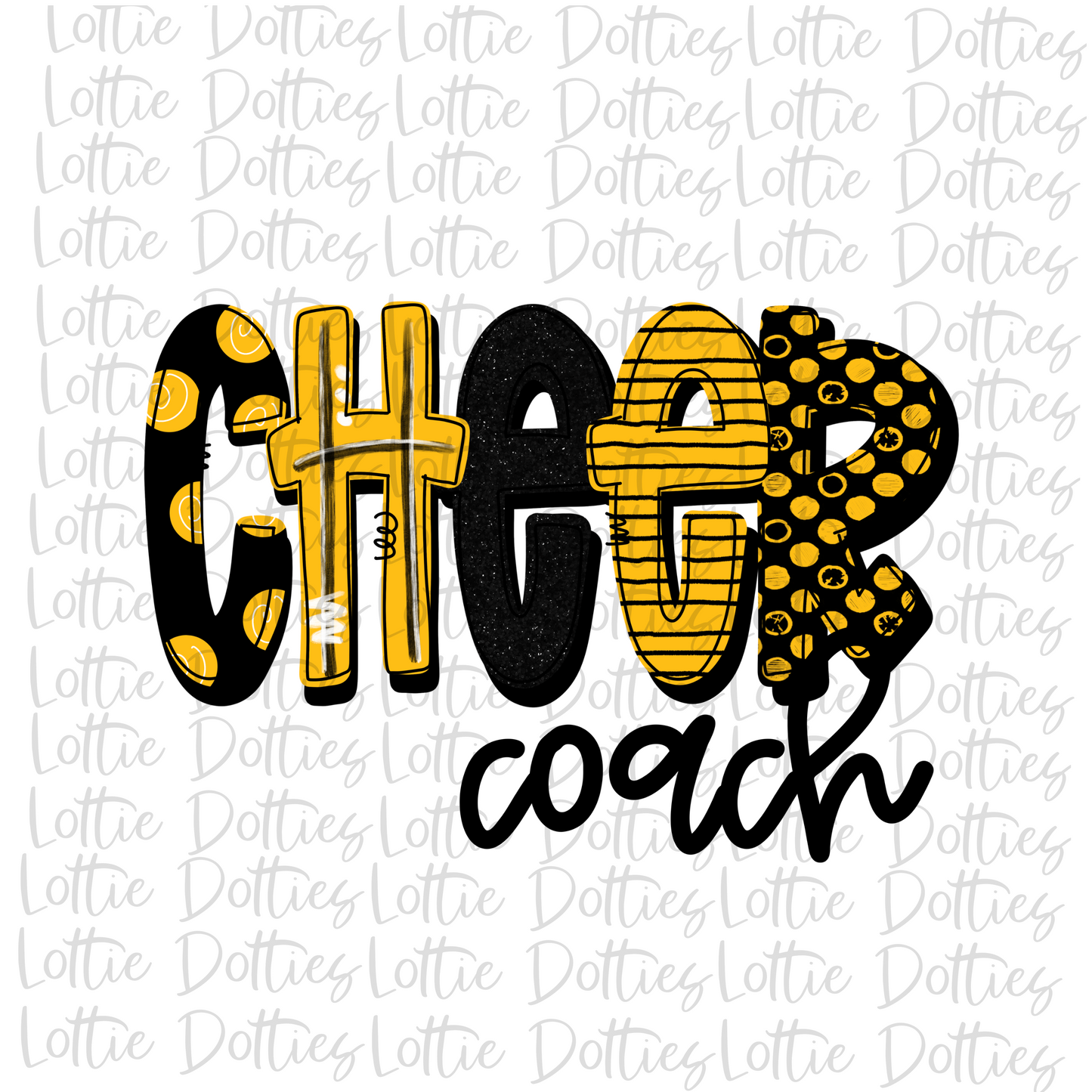 Cheer Coach Png - Cheer Sublimation File - Black and Gold - Instant download - Digital Download