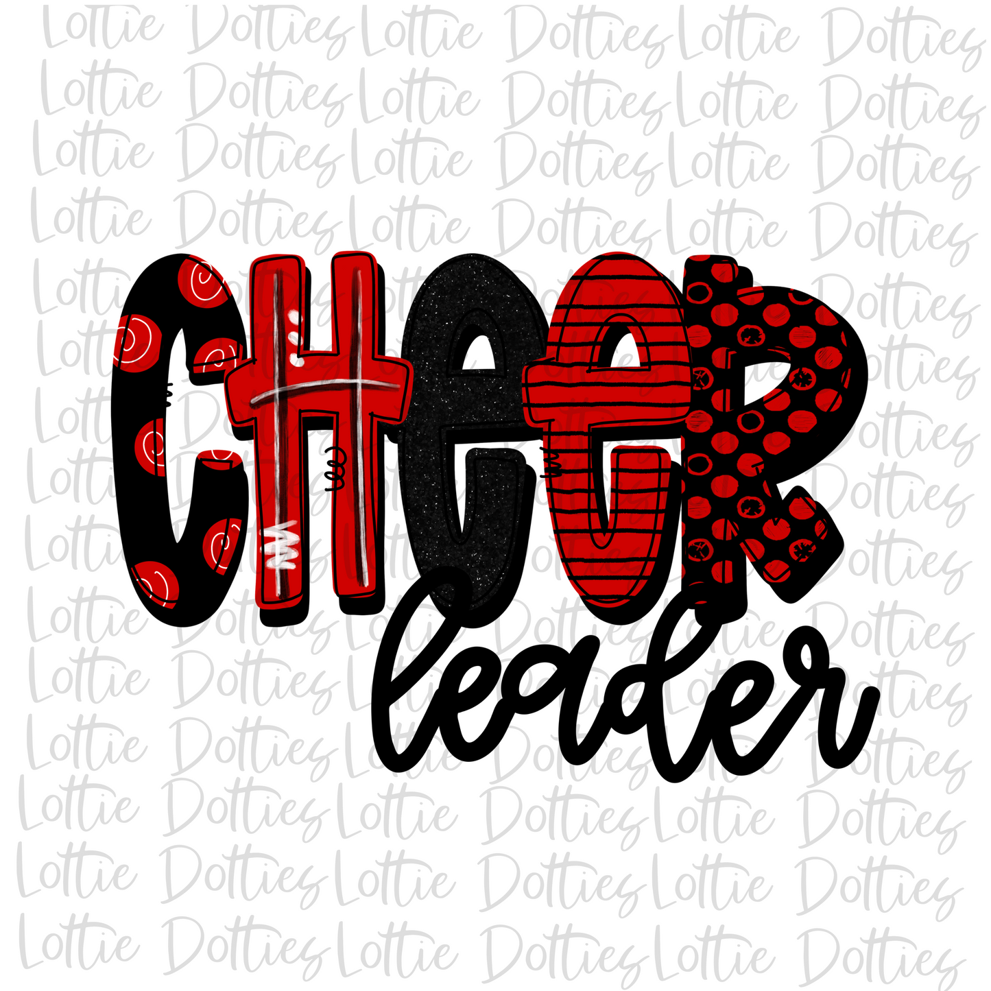 Cheer leader Png - Cheerleader Sublimation File - Red and Black - Instant download - Digital Download