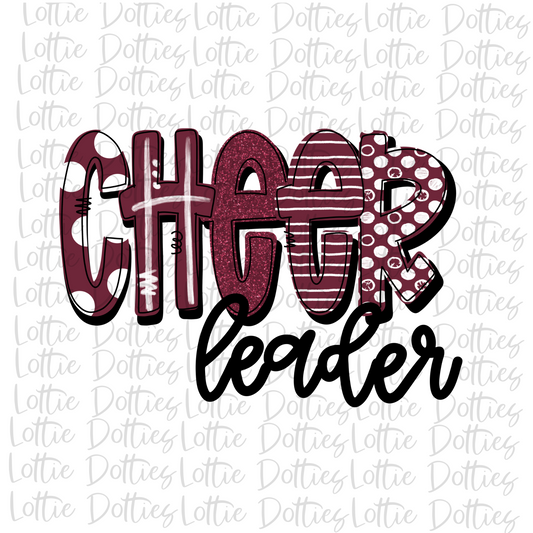 Cheer leader Png - Cheerleader Sublimation File - Maroon and White  - Instant download - Digital Download