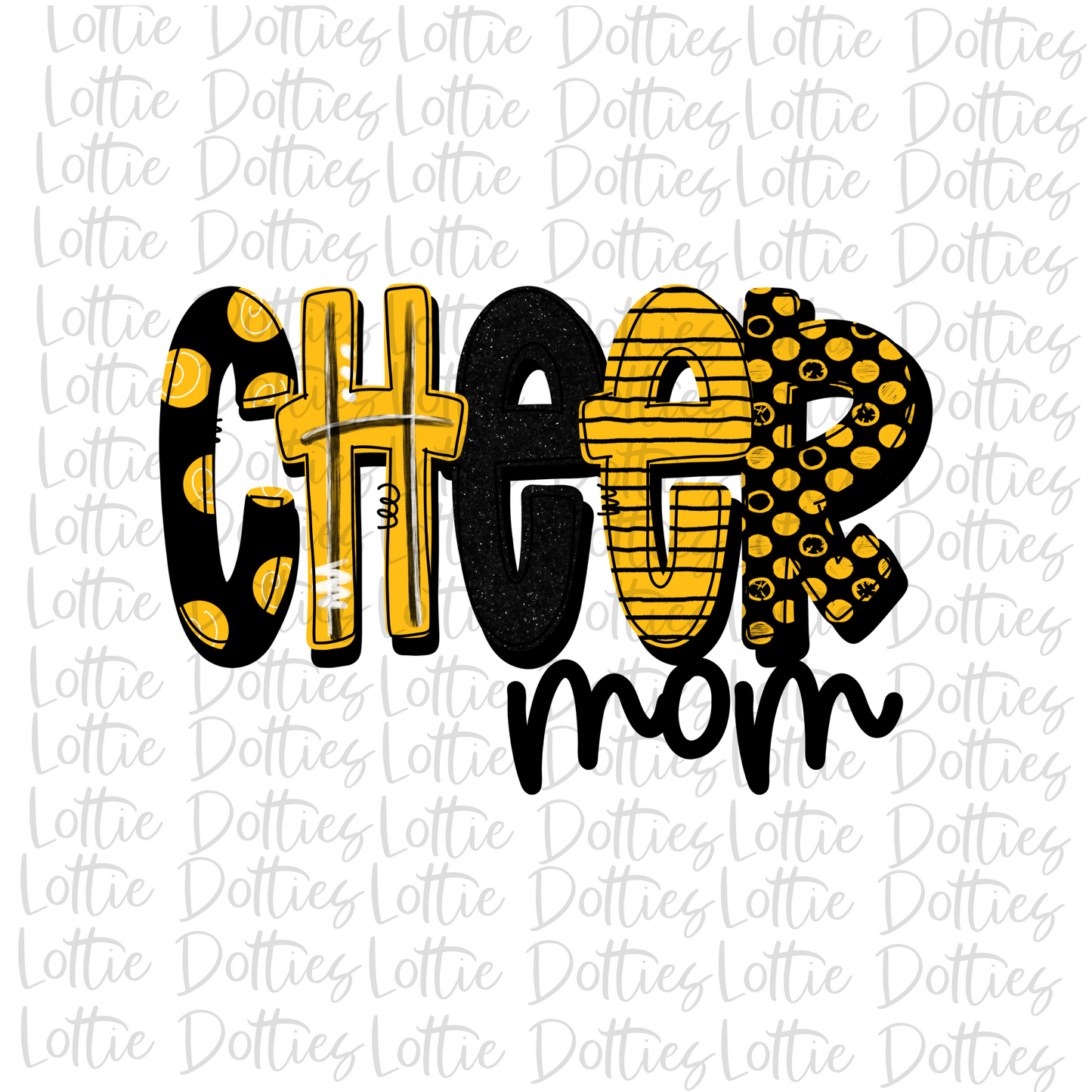 Cheer Mom Png - Cheer Mom Sublimation Design - Digital Download - Black and Gold