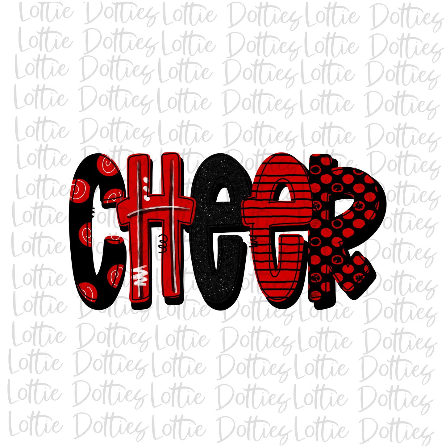 Cheer Png - Cheer Sublimation Design - Digital Download - Red and Black
