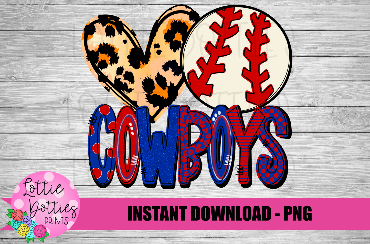 Peace Love Baseball - Cowboys Png - Cowboys Baseball Sublimation - Digital Download