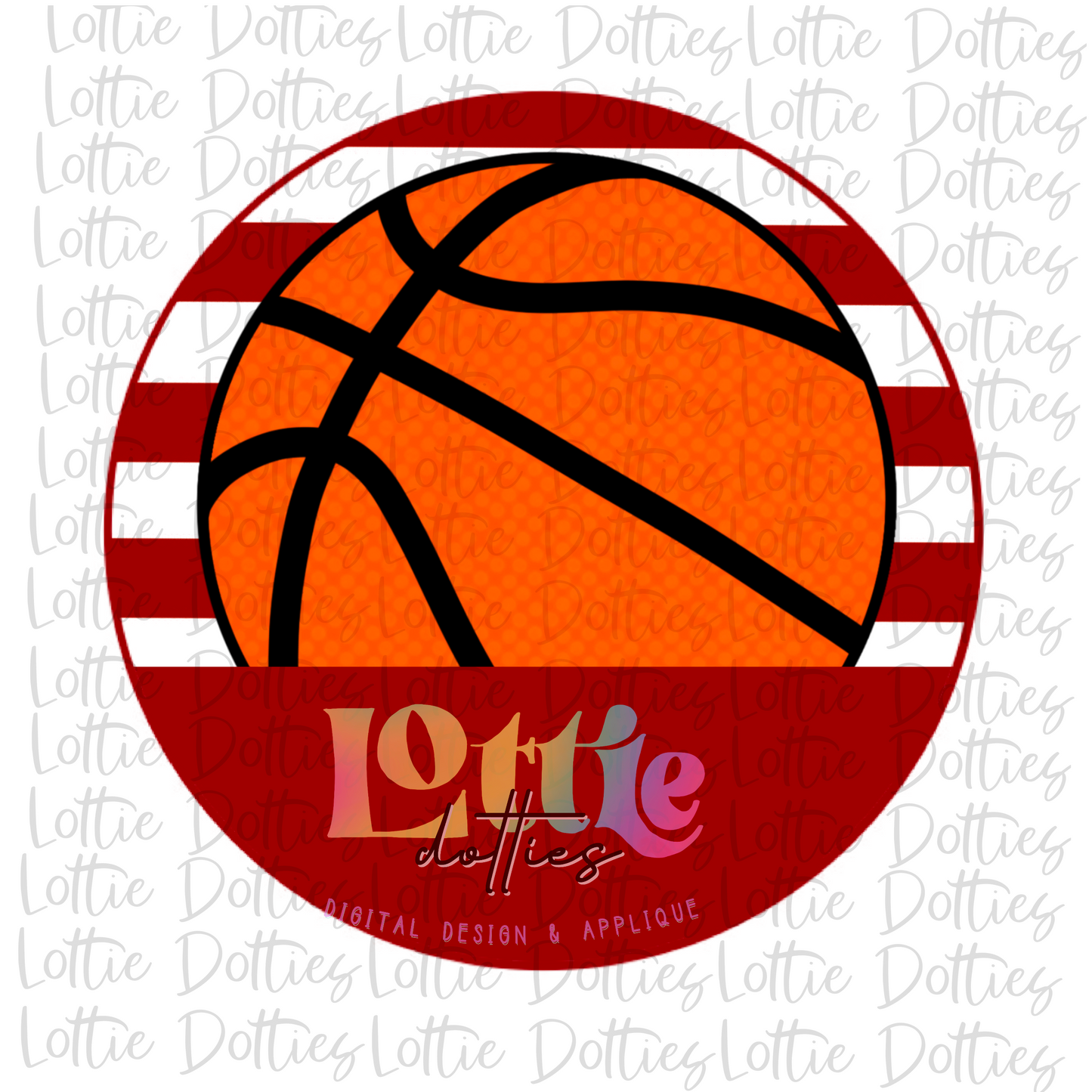 Basketball Circle - PNG - Basketball - Digital Download - Crimson
