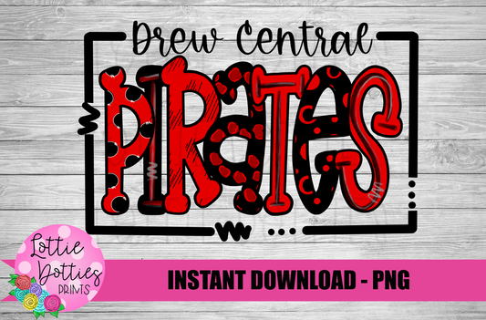Drew Central Pirates PNG - Pirates Sublimation - Digital Download
