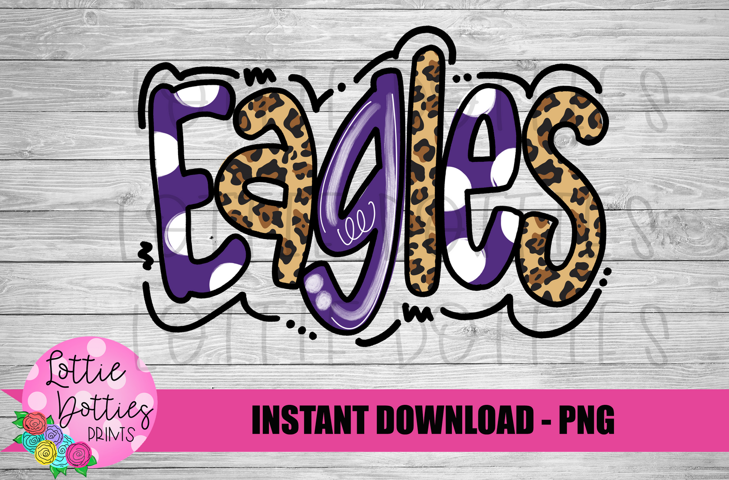 Eagles PNG - Eagles - sublimation design - Digital Download - Purple, white and leopard