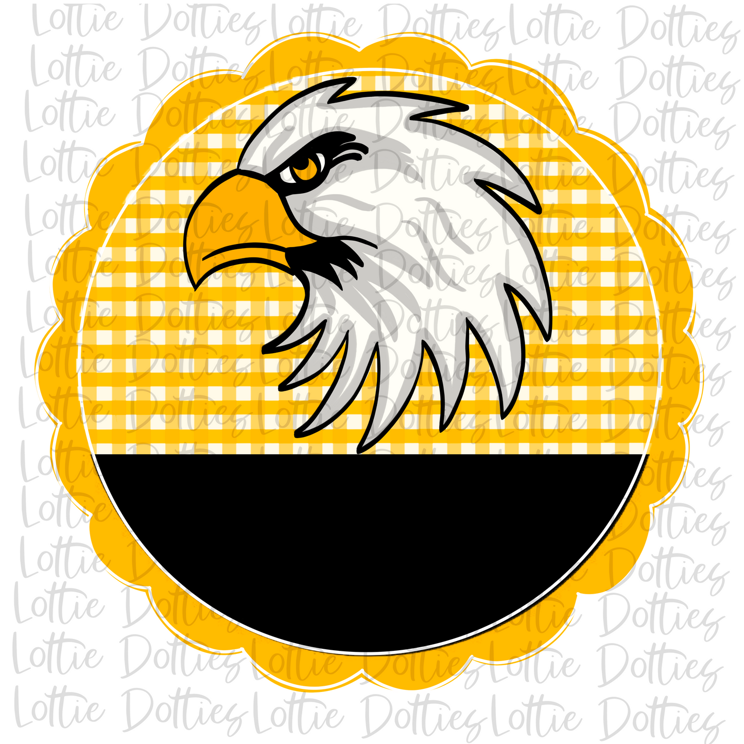 Eagle Scallop Design Png - Sublimation Design- Digital Download - Black and Gold