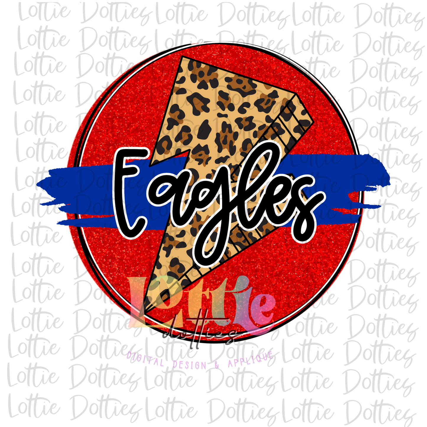 Eagles Circle Png - Eagles Red and Blue Sublimation Design - School Spirit Design - Digital Download