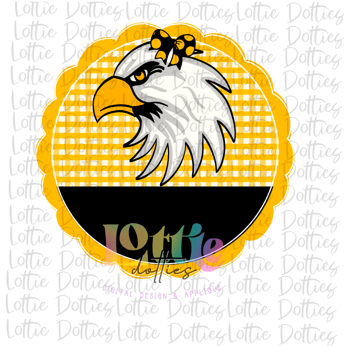 Eagle Scallop Design Png - Sublimation Design- Digital Download Black and Gold