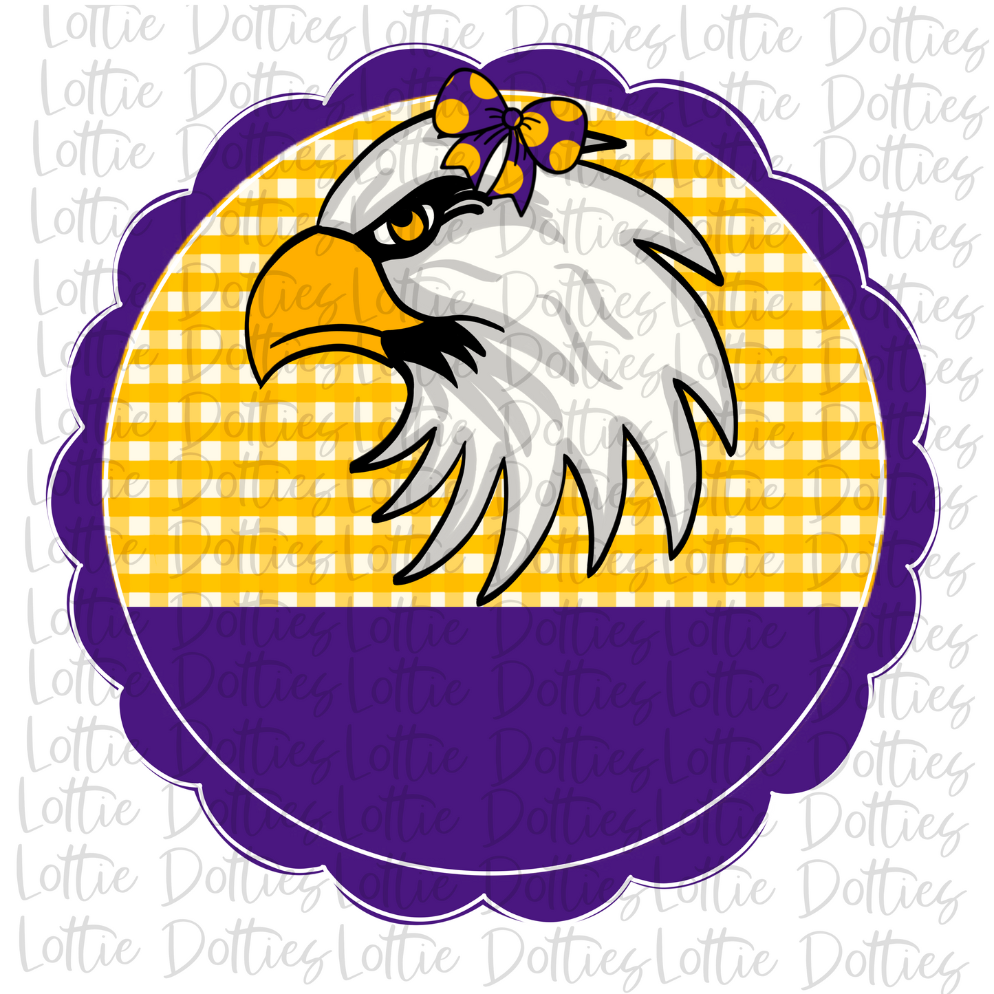 Eagle Scallop Design Png - Sublimation Design- Digital Download - Purple and Gold