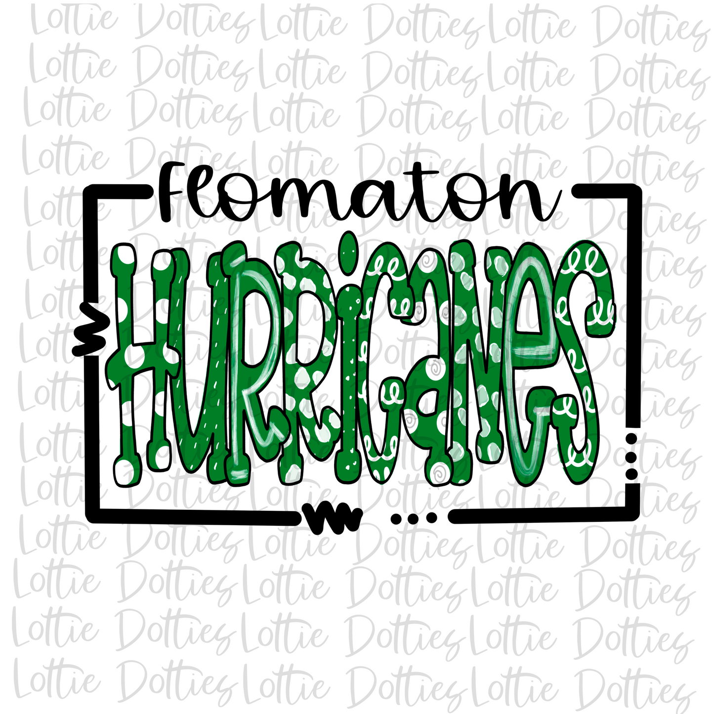 Hurricanes PNG - Flomaton Hurricanes Green and White - Sublimation Design - Digital Download