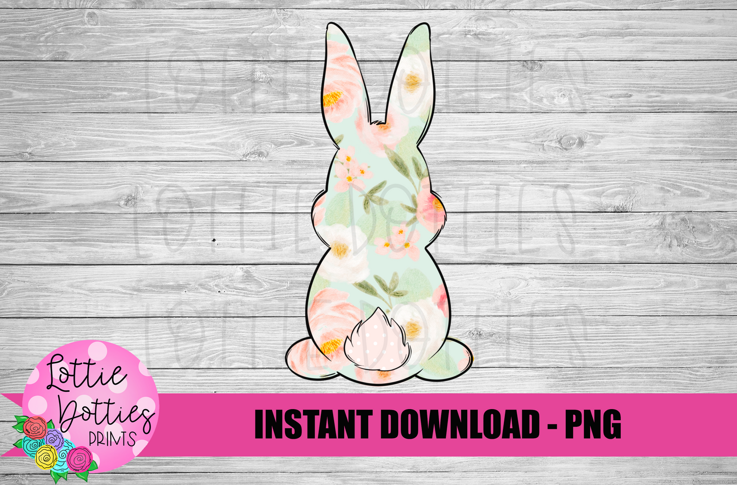 Floral Bunny PNG - Easter Sublimation - Digital Download