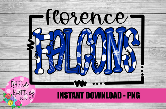 Florence Falcons PNG - Falcons  -  Sublimation design - Digital Download