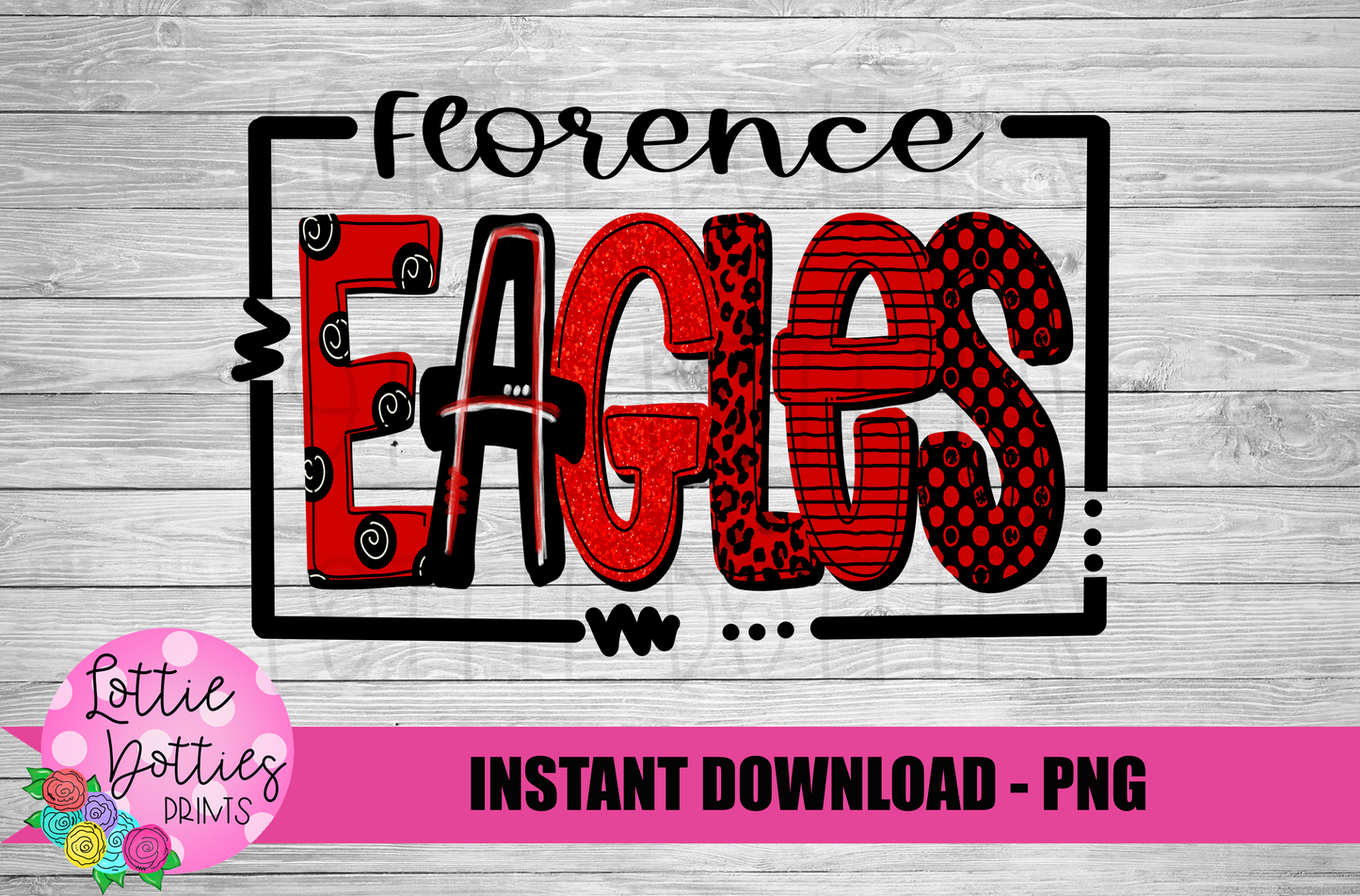 Florence Eagles PNG - Eagles - sublimation design - Digital Download - RedAnd Black