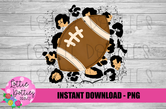 Football - Football Leopard Sublimation Design - Digital Download