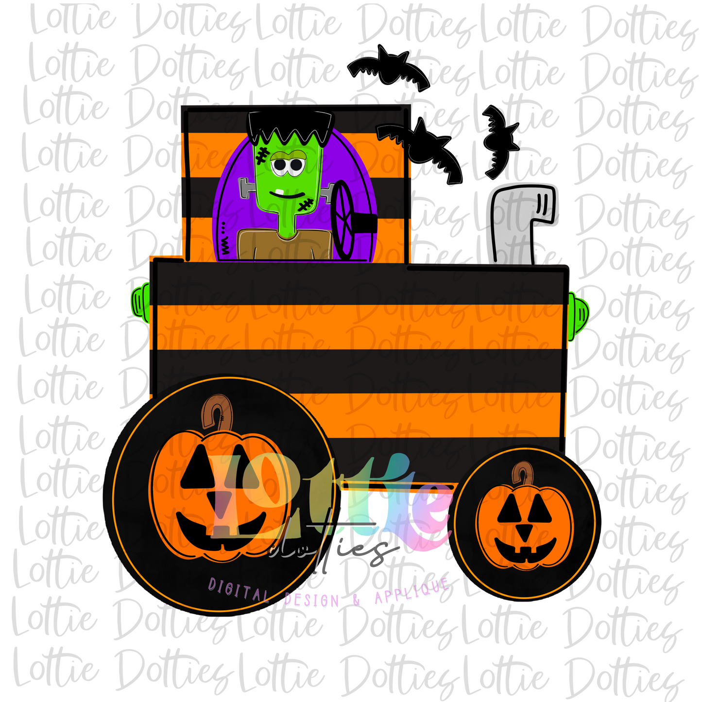 Halloween Tractor Png - Frank - Png - Halloween Sublimation Design- Digital Download