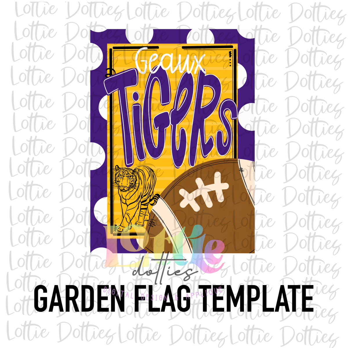 Geaux Tigers Hand Drawn Sublimation Design