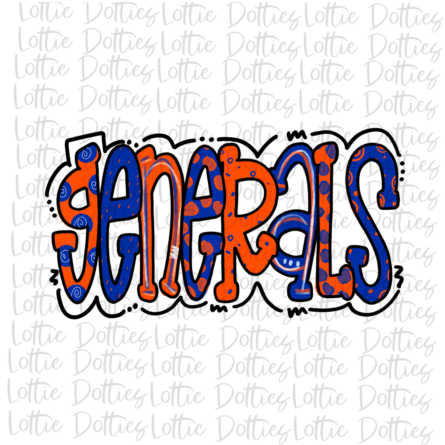 Generals PNG - Generals Sublimation - Digital Download - Royal and Orange