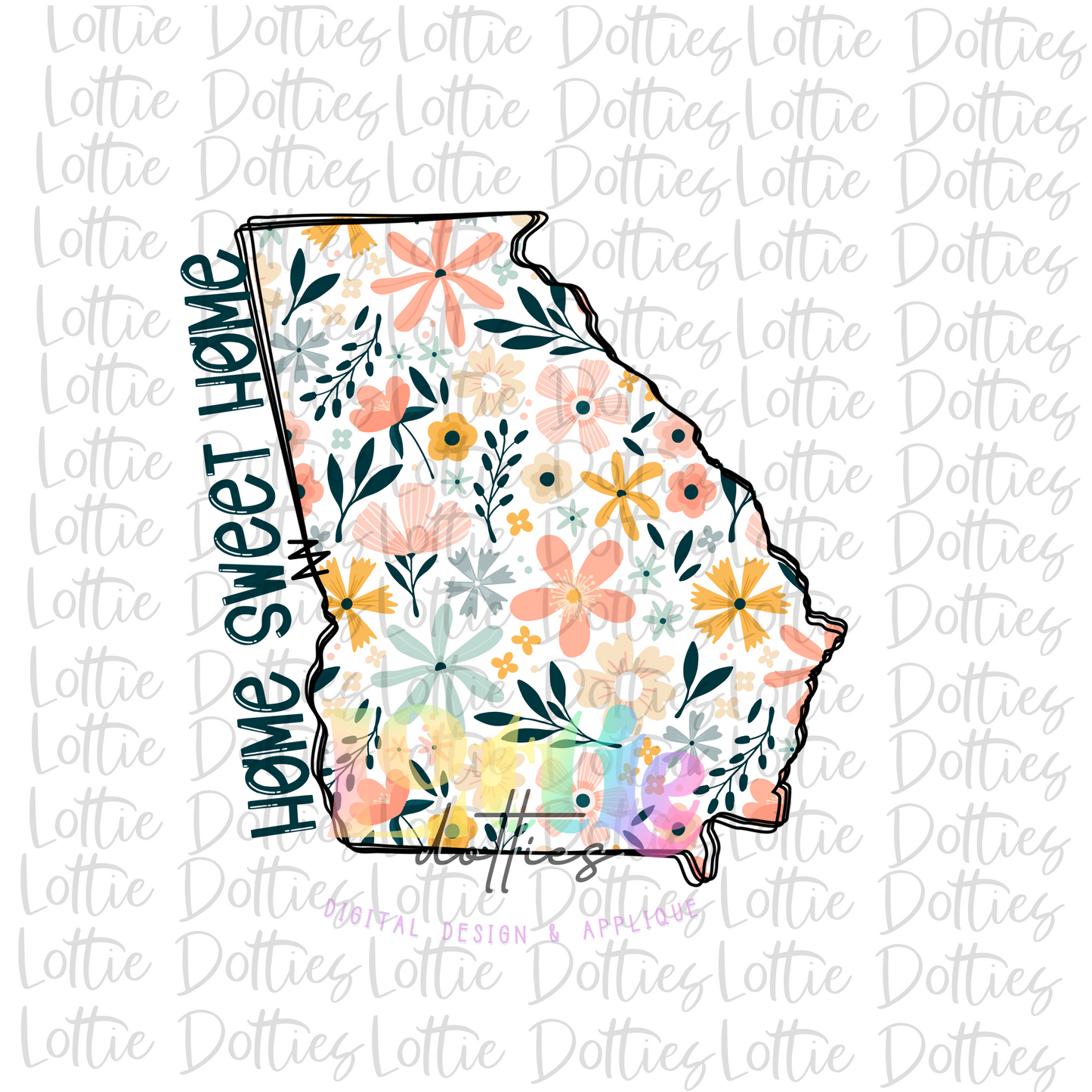 Georgia Png - GA dawgs - Digital Download - Georgia Home Sweet Home - Floral