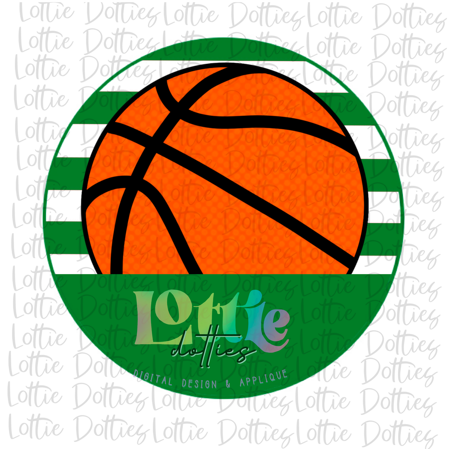 Basketball Circle - PNG - Basketball - Digital Download - Green