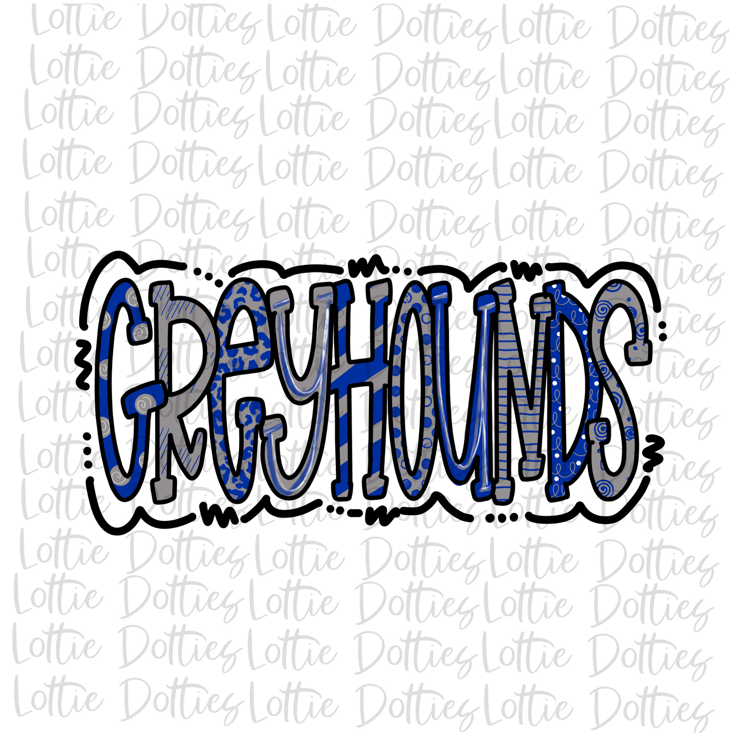 Greyhounds Png - Sublimation Design- Greyhounds - Digital Download - Blue and Gray
