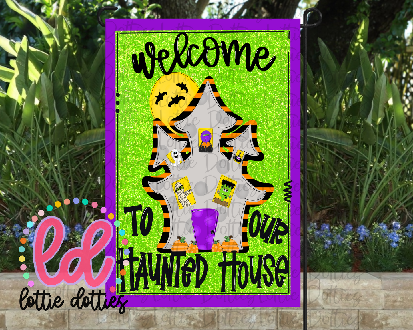 Haunted House PNG - Halloween Flag Sublimation - Digital Download