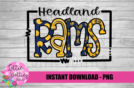 Headland Rams PNG - Rams Sublimation design - Digital Download
