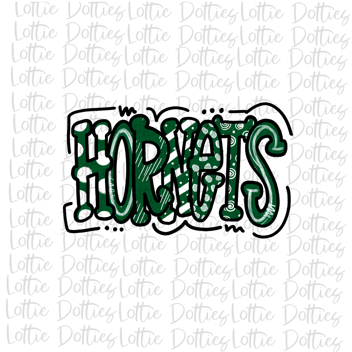 Hornets PNG - Hornets - Sublimation Design - Digital Download - Hunter Green and White
