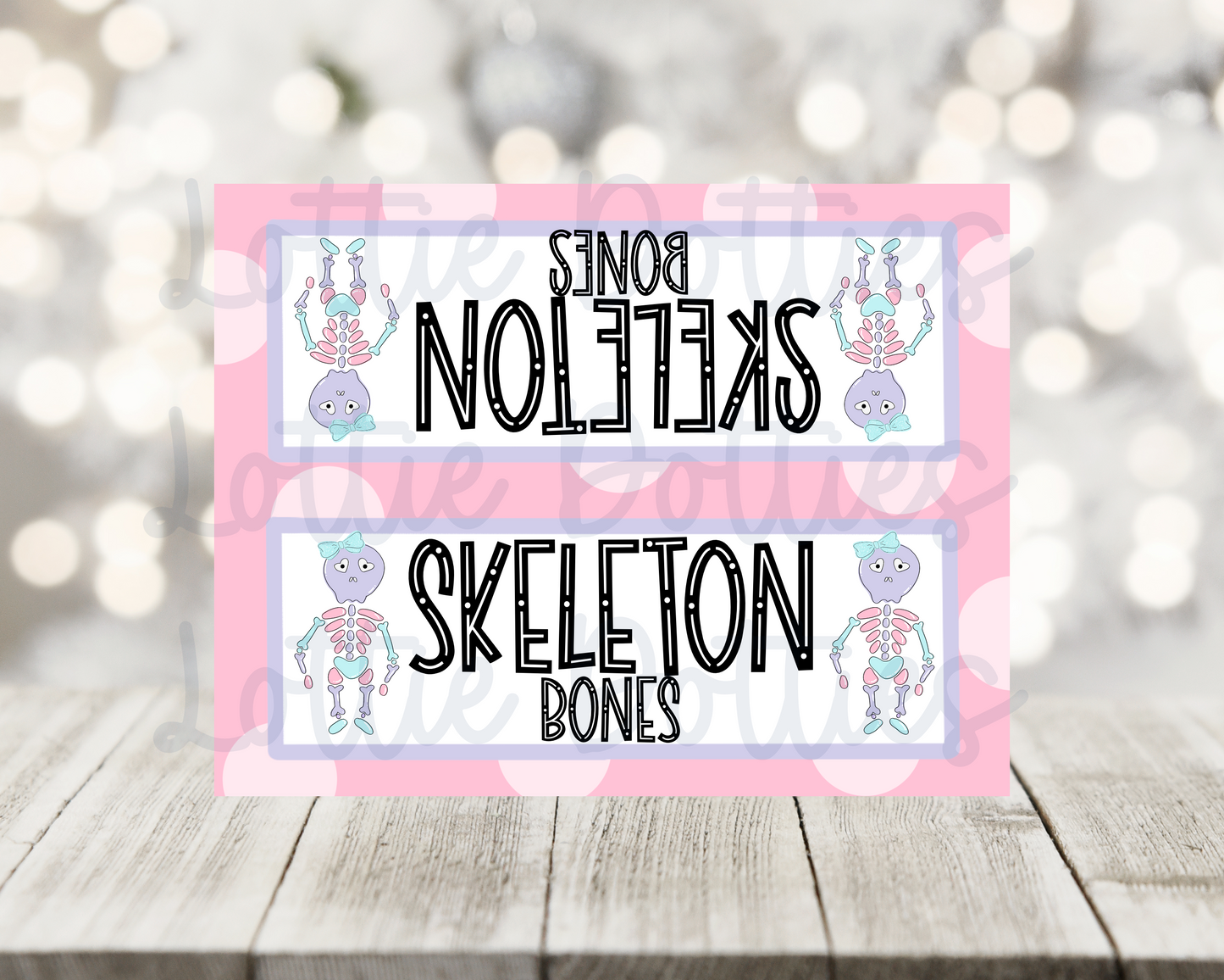 Skeleton Bones Girls PNG - Bag Toppers - Sublimation - Digital Download