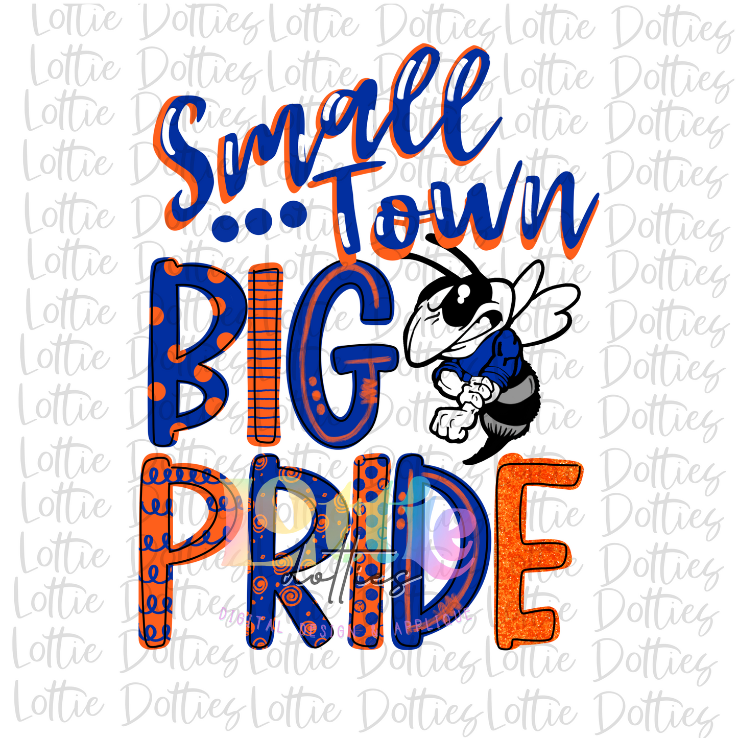 Small Town Big Pride Jackets - PNG - Jackets Sublimation - Digital Download - Blue and Orange