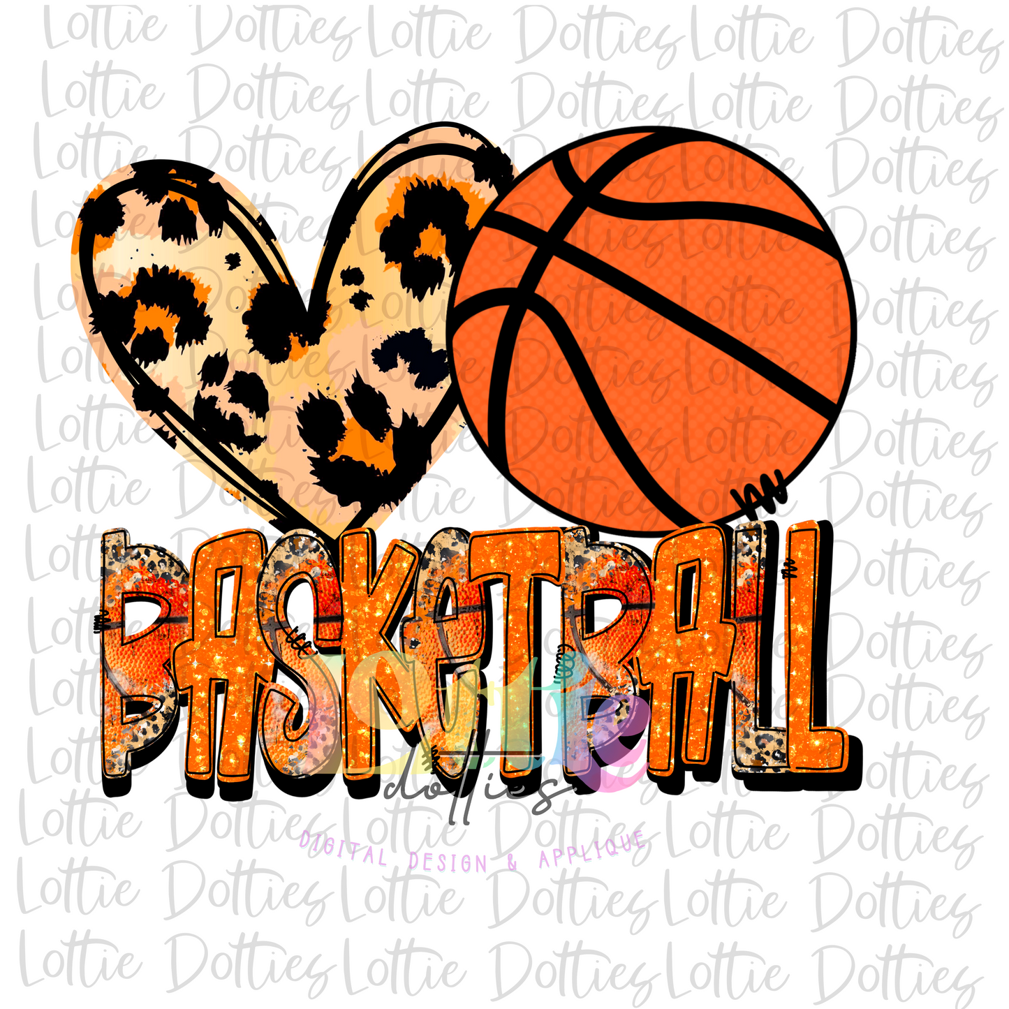 Love Basketball Png -Basketball Sublimation Design - Digital Download