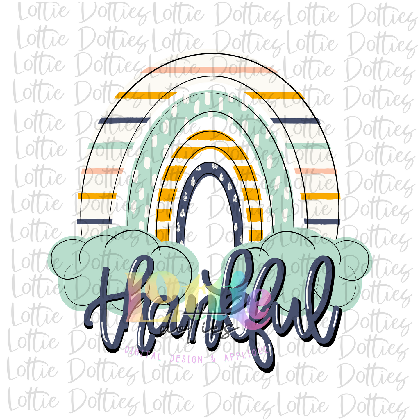 Rainbow Thankful Png - rainbow clipart - rainbow sublimation - Instant Download