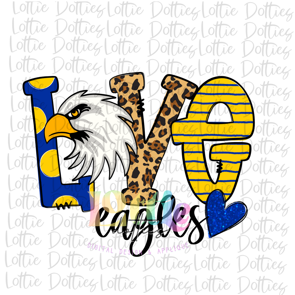 Love Eagles PNG - Eagles Sublimation - Digital Download - Blue and Yel –  Lottie Dotties LLC