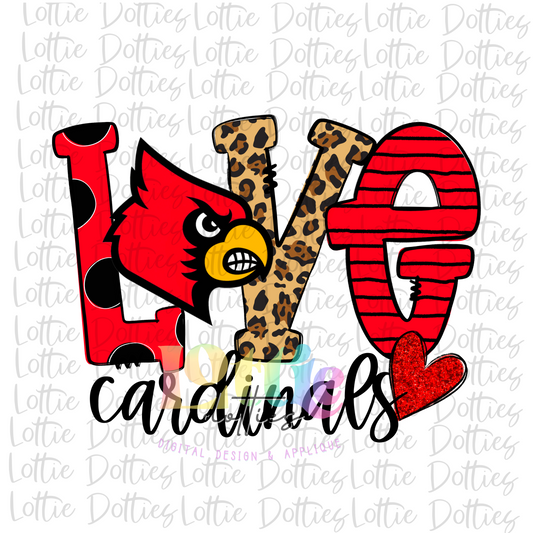 Love Cardinals PNG - Cardinals Sublimation - Digital Download