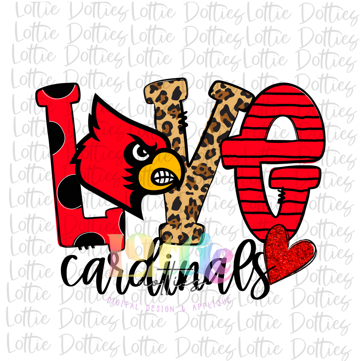 Love Cardinals Baseball Distressed SVG/PNG 