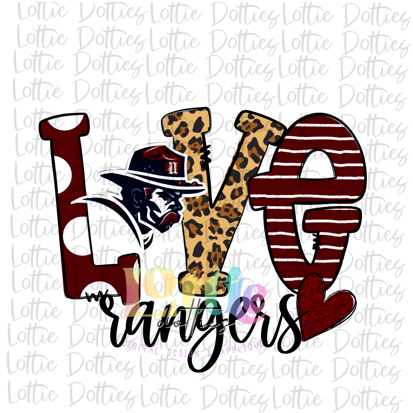 Love Rangers PNG - Rangers Sublimation - Digital Download