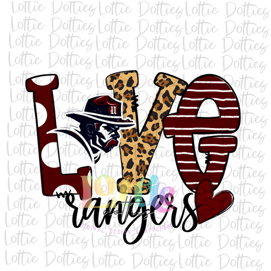 Love Rangers  PNG - Rangers Sublimation - Digital Download