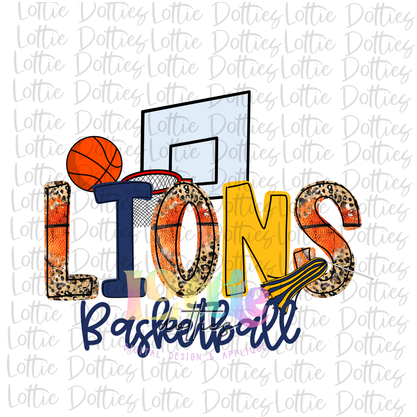 Lions PNG - Basketball - Lions - sublimation design - Digital Download - Navy and Gold