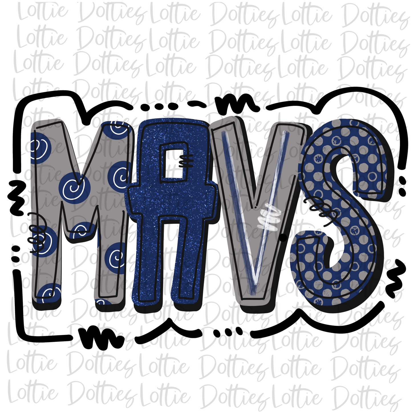 Mavs Png - Mavs Sublimation Design - Digital Download - Navy and Gray