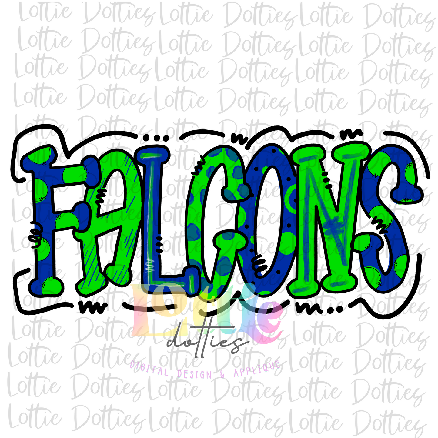 Falcons PNG - Falcons - Sublimation design - Digital Download - Green and Blue