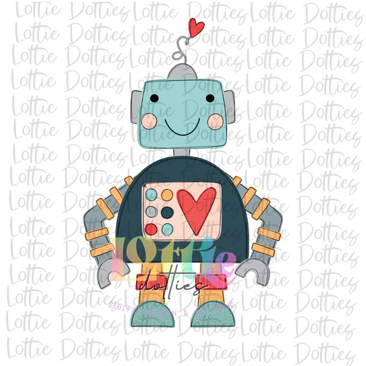 Robot PNG - Robot Boy Sublimation - Digital Download - Valentine's Day