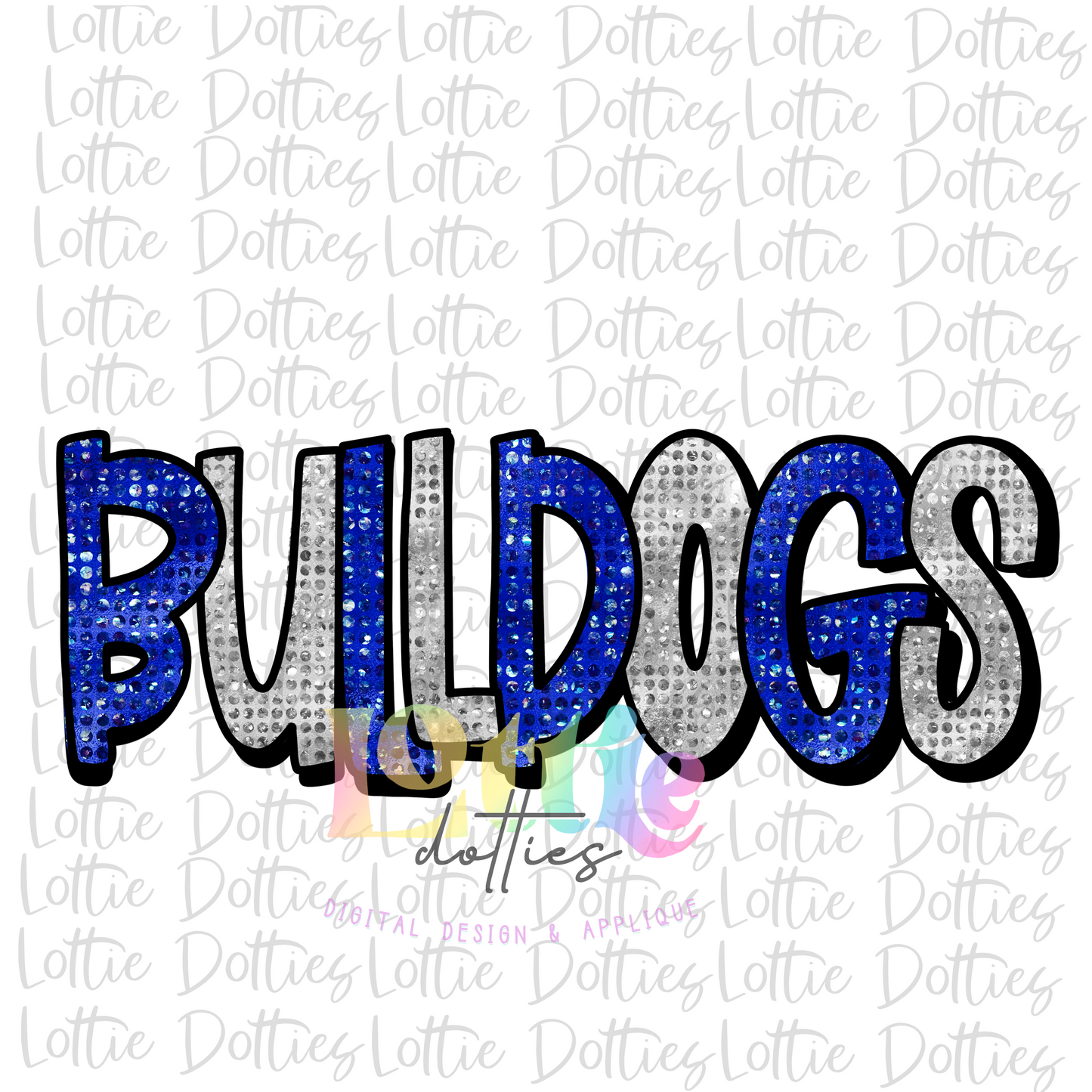 Bulldogs - PNG - Bulldogs - Blue and Sliver - Sublimation Design - Digital Download - Blue and Black