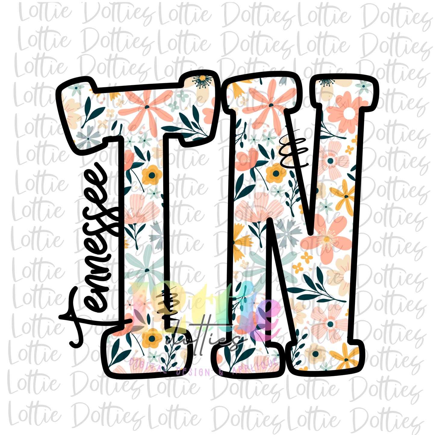 Tennessee - Png - TN Sublimation Design - Digital Download - Floral