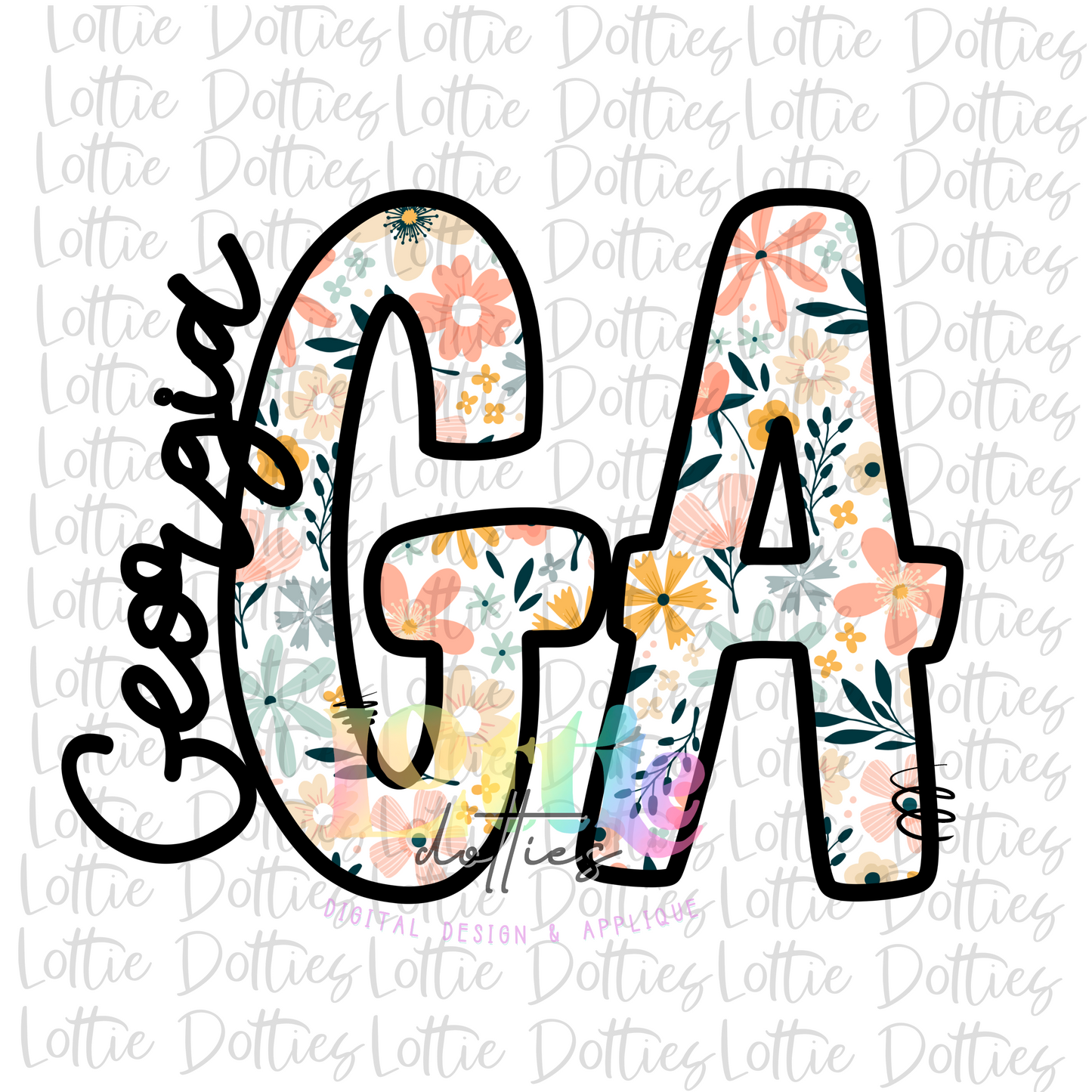 Georgia Png - GA dawgs - Digital Download - Georgia Floral