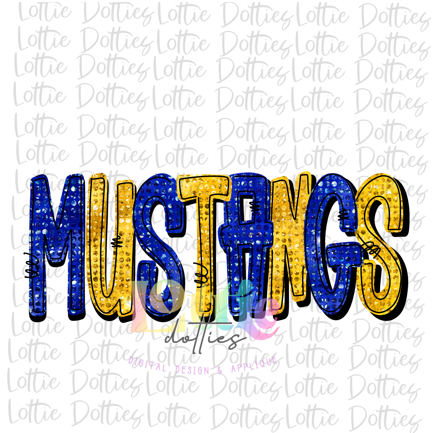 Mustangs PNG - Mustangs - sublimation design - Digital Download - Blue and Gold