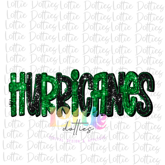 Hurricanes PNG - Hurricanes -  Sublimation Design - Digital Download - Green and Black Rhinestone