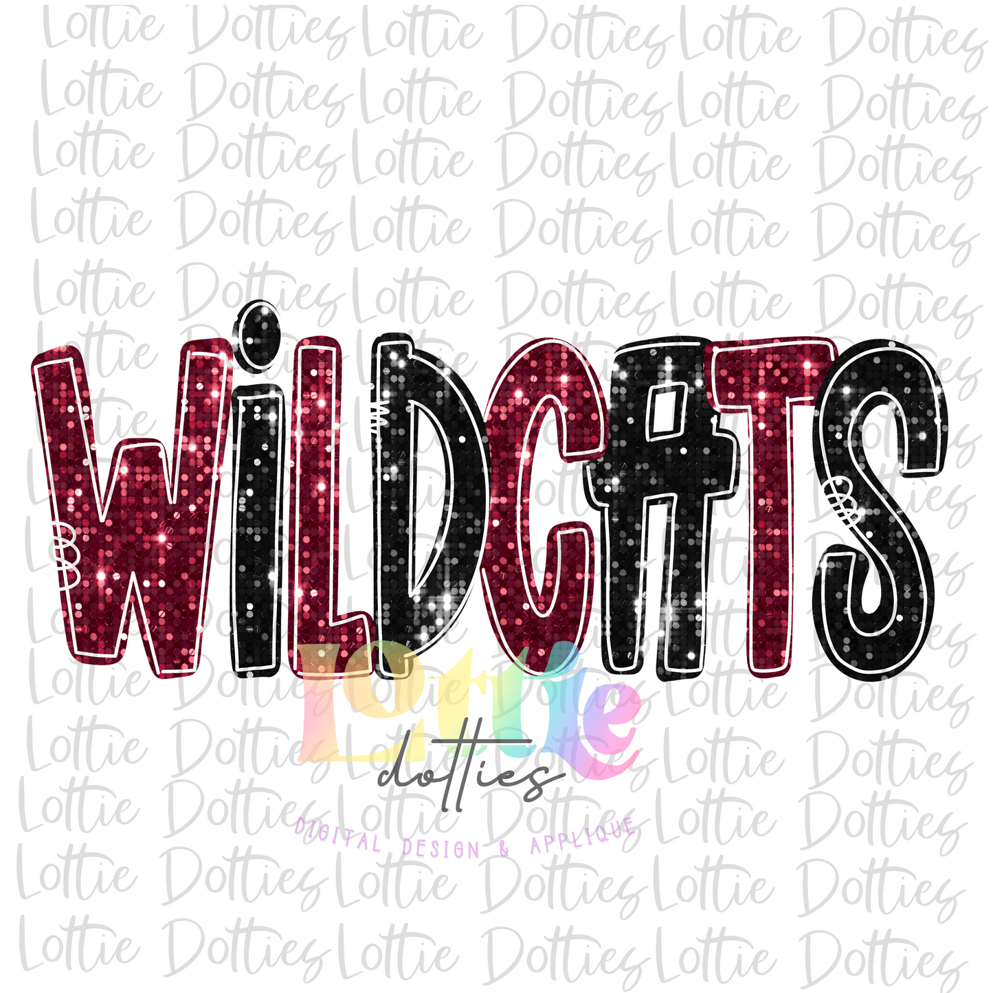 Wildcats PNG - Wildcats - sublimation design - Digital Download - Maroon and Black Rhinestone